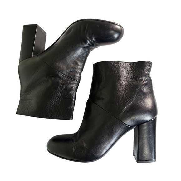 Marni Black Leather Block Heel Ankle Boots Size IT 39 size 9 - Picture 7 of 15